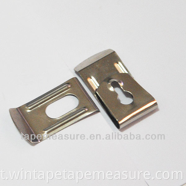 Clipe de cinto de fita métrica de metal de aço personalizado para uso em fita métrica